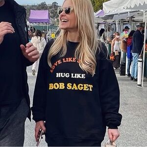 The Shop Forward Love Like Jesus Hug Like Bob Saget Sweatshirt Black Size Medium